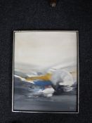 Newman : Modernist Abstract study, oil on canvas, signed, 40 cm x 50 cm,