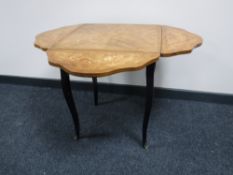 A French inlaid flap-sided occasional table