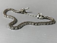 A 14ct white gold diamond tennis bracelet, 10g, approximately 3ct.