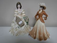 Two Coalport figurines 'Ladies of Fashion, Joan' together with 'The Basia Zarzycka Collection,