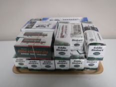 A tray containing fifteen boxed Atlas Eddie Stobart vehicles