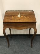 A nineteenth century inlaid rosewood ladies's bureau,