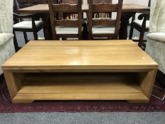 A light oak coffee table,