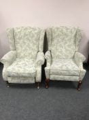 A pair of Parker Knoll reclining wing armchairs