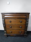 A Victorian mahogany four drawer chest