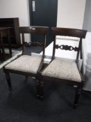 A pair of late Victorian mahogany dining chairs