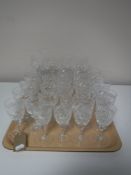 A tray of lead crystal glassware including Thomas Webb etc