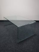 An all glass ghost coffee table