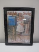A framed advertising framed print - Faithfully Sewing