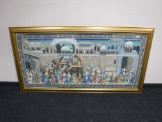 Indian School : A Royal Pageant in front of a Palace, watercolour, 167 cm x 78.5 cm.