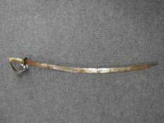 An Indian sword with brass handle