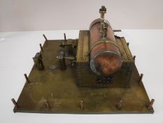 A 20th century scratch built copper and brass steam engine