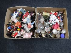 Two boxes of mid 20th century and later dolls of the world