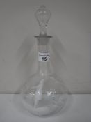 A 19th century enamelled glass decanter and stopper