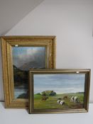 A gilt framed oil on panel 'Loch Sesk' signed Marshall,