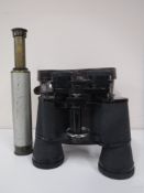 A Falcon 22X brass telescope, by Enbeeco of London, 18 cm extending to 45 cm,