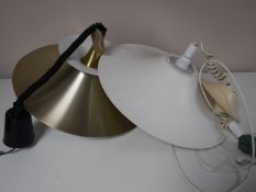 Four continental circular metal light fittings