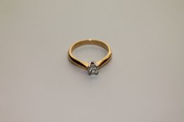 A good quality 18ct gold Millennium-cut diamond solitaire ring