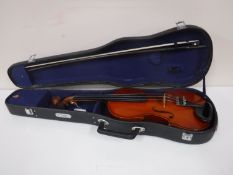 A Chinese violin and bow in case