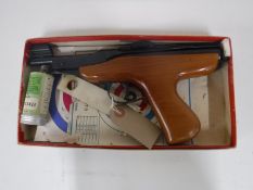 A Milbro G4 (.177 calibre) air pistol, in original card box, with targets, pellets, etc.