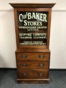 A Victorian and later glazed cabinet on chest,