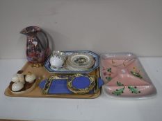 A Shorter & Sons serving plate, together with a tray containing a Grosvenor lustre jug,