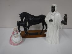 A Beswick Connoisseur model ' Black Beauty and Foal',
