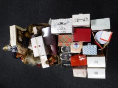 Two boxes containing boxed and unboxed collectors dolls including Ashton Drake,