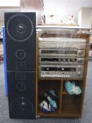 A vintage Binatone Hi-Fi system with speakers in cabinet