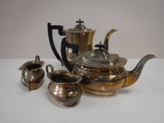 A four piece Viners plated tea service