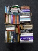 Four boxes of books; reference, novels,
