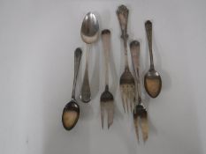 Six pieces of silver cutlery,