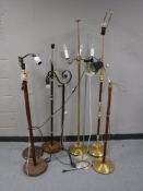Eight continental floor lamps (various)