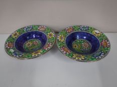 A pair of Maling lustre bowls