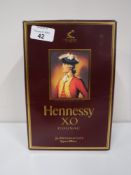A bottle of Hennessy X.O Cognac, 70 cl, 40% vol, boxed.