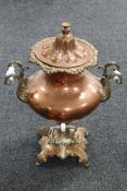 A Victorian copper samovar