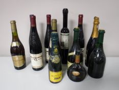 A box containing twelve assorted bottles of wine; 1 bottle of 2002 Pieroth Blue 750ml,