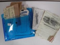 A large quantity of early 20th century receipts; Northumberland Agricultural Supply,