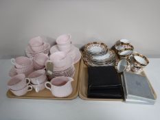 Two trays of a part antique Royal Albert tea service,