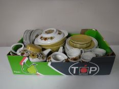 A box of Ridgeway tea and dinner ware