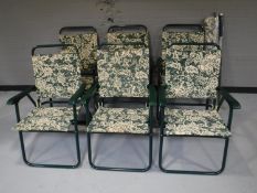 Six folding garden chairs,