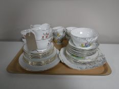 A tray containing a Windsor bone china tea set,