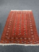 A fringed Tekke rug