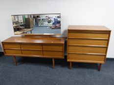 A mid 20th century Austin Suite dressing chest and four drawer chest