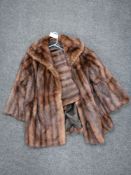 A mink fur coat with wrap