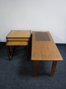 A nest of teak G Plan tables and a G Plan coffee table