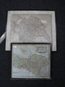 Two framed antiquarian maps of Yorkshire