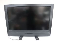 A Polaroid thirty two inch LCD TV with universal remote