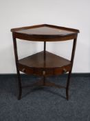 A Victorian mahogany corner wash stand