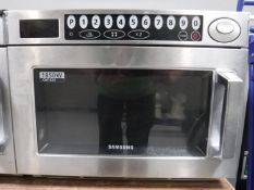A Samsung stainless steel 1850W catering microwave